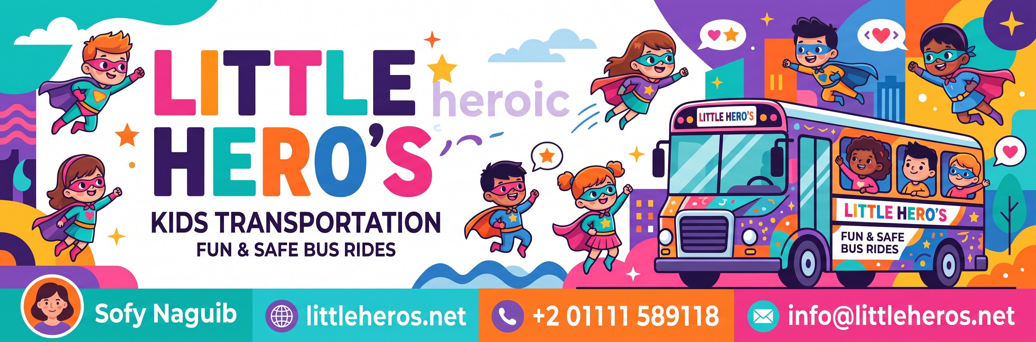 Little Hero's Bus Banner